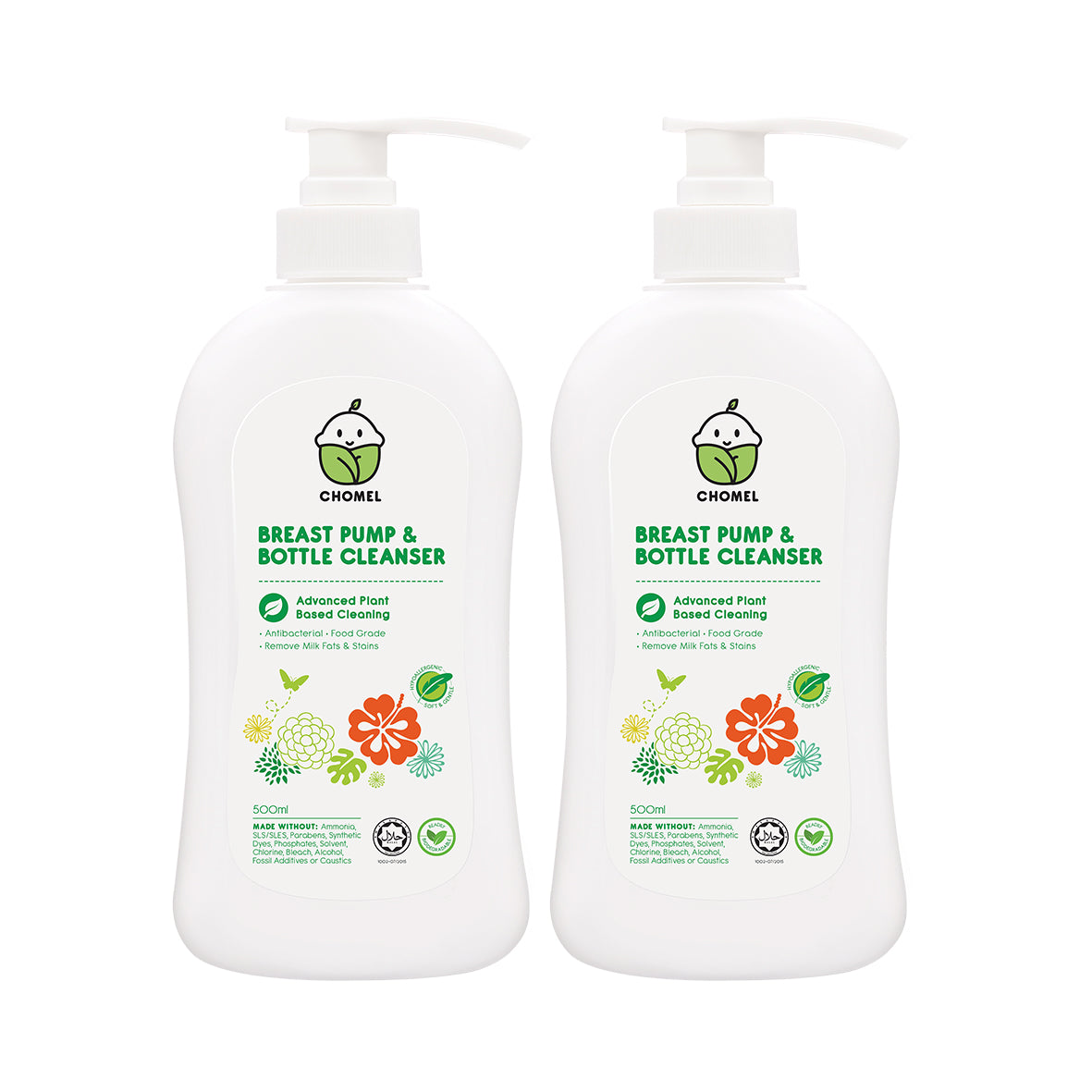 CHOMEL Breast Pump & Bottle Cleanser Twinpack 500ML x2