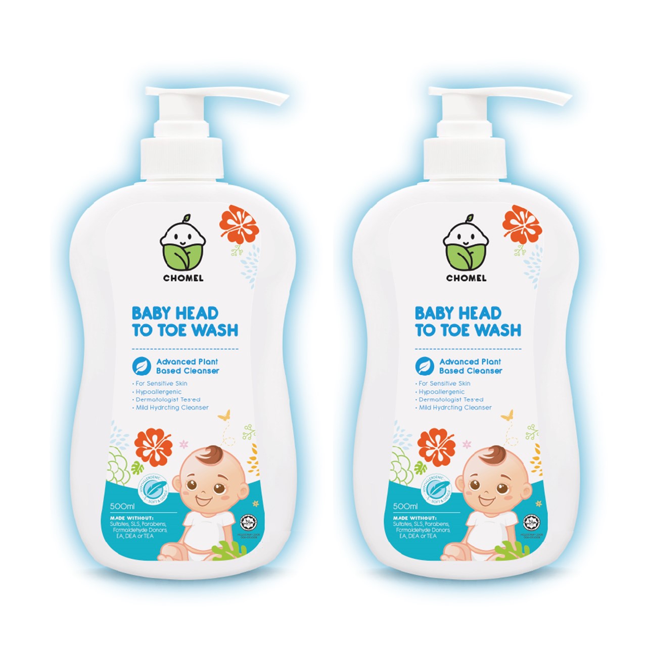 CHOMEL Baby Head to Toe Wash Twinpack 500ML x2